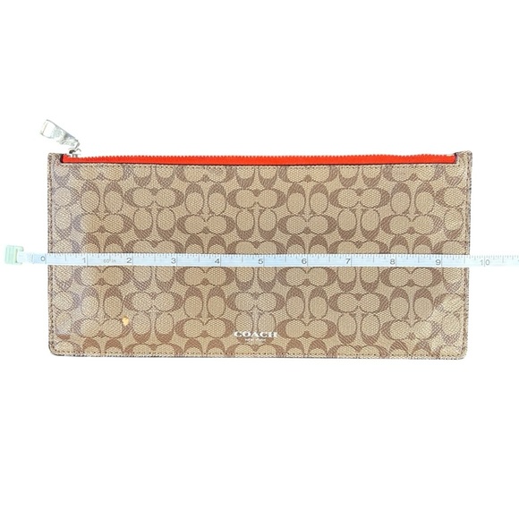Coach Tan and Red Signature Envelope Pouch - Picture 7 of 9